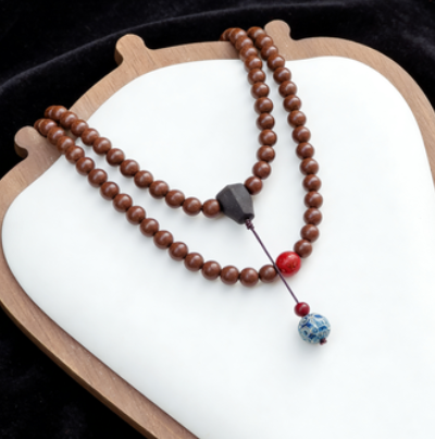 Y09 Yongzheng Compound Incense Bead Mala, Fire Fox Style