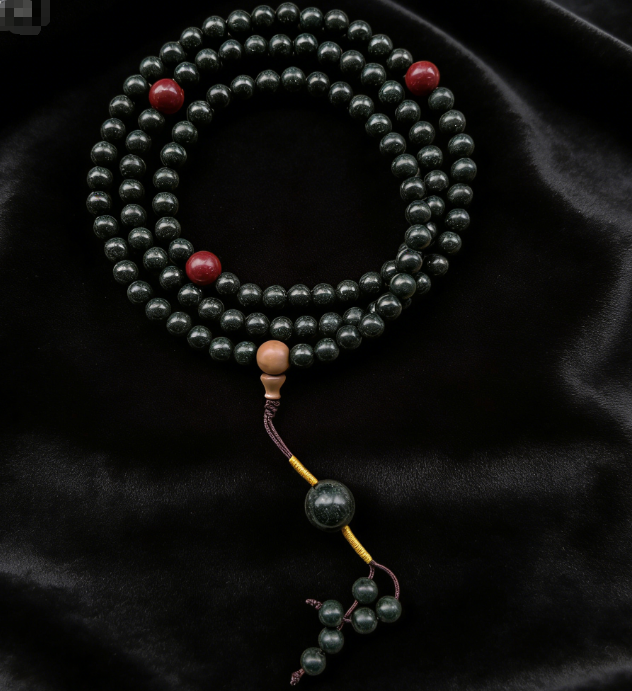 Y04 Mengling Five Elements (Red & Green) Incense Bracelet