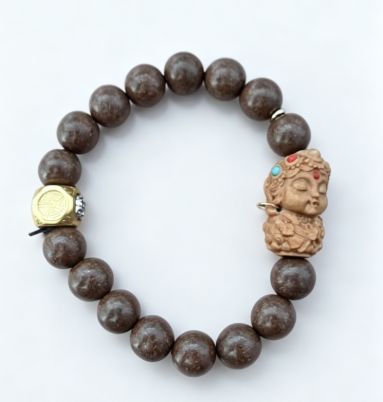 D11 Guarded Heart Childlike Face Herbal Bead Bracelet