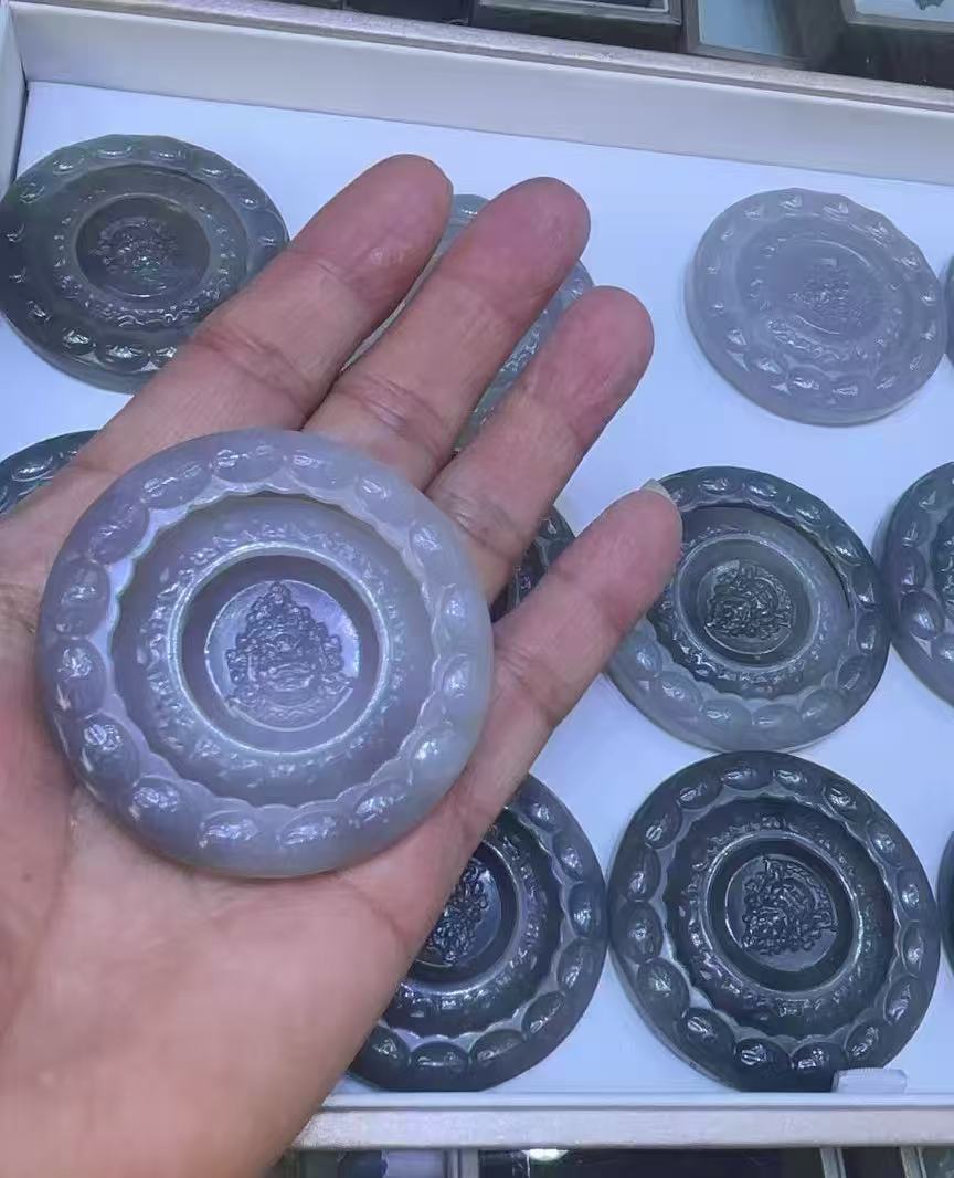 Y17 Hetian Jade God of Wealth Large Disc